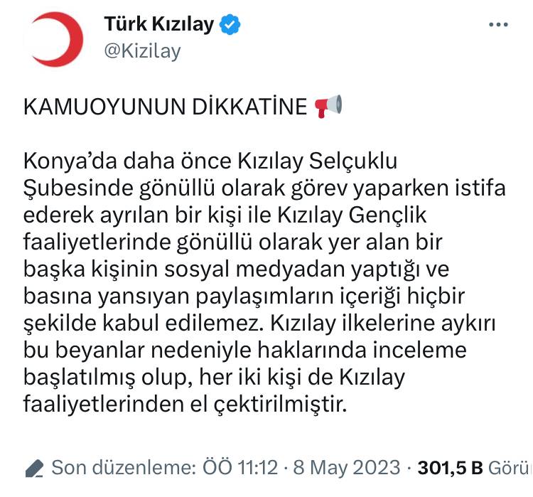 kızılay açıklama